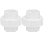 2Pcs 1-1/2" PVC Union Coupling Pipe Fitting (Socket x Socket) 1.5Inch PVC Slip Union PVC Adapter Coupling Schedule 40, EPDM O-Ring, White