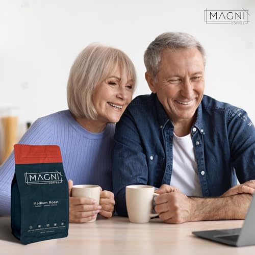 Magni Coffee - Ground - Medium Roast - Low Acid - Single Origin USDA Organic Non-GMO Beans Third Party Tested For Mycotoxins & Pesticides - Fair Trade -12 Oz