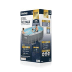 Bestway Steel Pro MAX 10' x 6'7' x 33' Oval Above Ground Swimming Pool Set, 330 GPH Filter Pump, Tritech Puncture Resistant Liner, ClickConnect Steel Frame, Gray