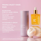 Evereden Mama Must-Have DUO - Golden Belly Stretch Mark Oil & Nourishing Stretch Mark Cream - Dermatologist-Developed Clean & Vegan Maternity Skin Care for Stretch Mark Reduction & Skin Hydration