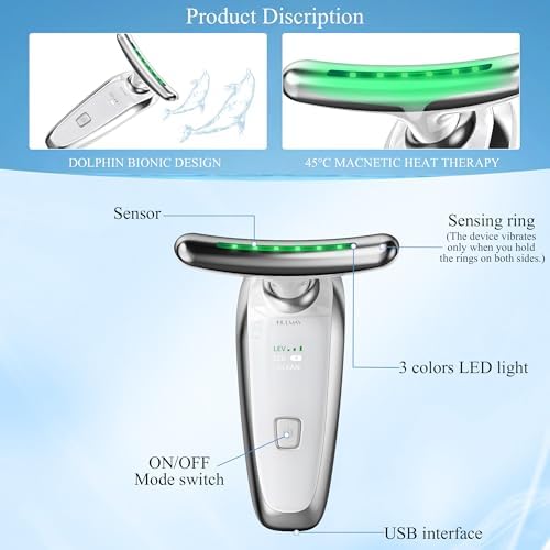 NextGen Intelligent Red Light Therapy for Face and Neck Massager, True Beauty Glow Facial Massager, Triple-Action for Face Lift & Jawline, Reduce Wrinkle & Fine Lines, Skin Relaxation, for All