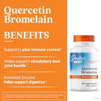 Doctor's Best Quercetin Bromelain, Immunity Support Capsule, Heart, Joint & Healthy Respiratory System, Non-GMO, Vegan, Gluten Free, Soy Free,180 VC