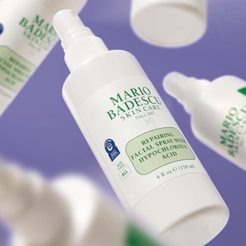 Mario Badescu Repairing HOCl Facial Spray with Hypochlorous Acid – Soothes & Calms Angry, Irritated Skin, Reduce Redness & Flare-Ups – pH Balancing, Non-Irritating Cleanser, Fragrance-Free