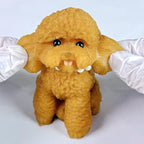 Handmade Big Taba Squishy Dog Toy, Taba Squishy Teddy Dog Toy, Cute Squishy Poodle,Realistic Puppy Toy, Silicone Mochi Fidget Pup, Stress Relief Gift for Adults & Kids (Brown-L)