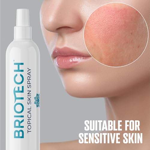 BRIOTECH Topical Skin Spray, Hypochlorous Acid Spray for Body & Face, Eyelid Cleanser, HOCl Facial Mist, Support Against Irritation, Calm Redness, Soothe Foot & Scalp, 8 fl oz ea, 2 ct