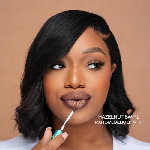 Beauty Bakerie Lip Whip Liquid Lipstick for Women, Waterproof Lip Gloss, Tint, Stain Long Lasting Hydrating Moisturizer, Matte or Metallic, 3.5mL, Hazelnut Swirl