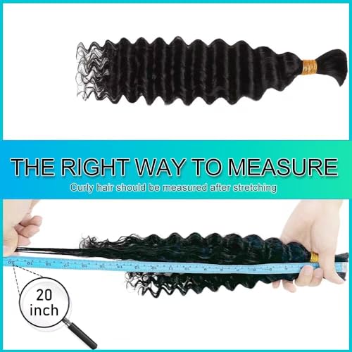 Blonde Human Braiding Hair for Boho Braids 22 Inch 6 Bundles Human Hair Braiding Hair Deep Wave Bulk Human Hair for Braiding No Weft Curly Human Hair Brading Hair Extensions 150g 27#