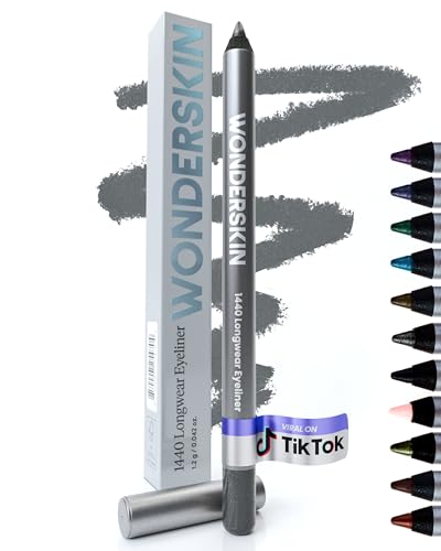 Wonderskin 1440 Longwear Blue Glitter Waterproof Eyeliner Pencil - Sharpenable Eyeliner Pencil and Smudge Proof Eye Liner Pencils (Oyster Blue)