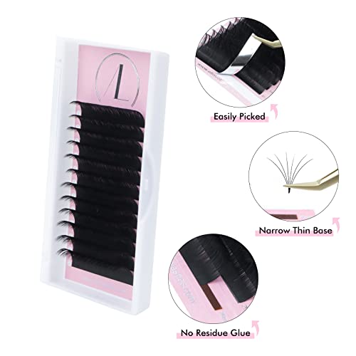 ALLOVE Eyelash Extension Three Boxes Classic Lash Extensions 0.15 CC Curl 13+14+15mm Individual Volume Lash Extensions Lash Trays for Lash Extensions Supplies Single Eyelash Extensions