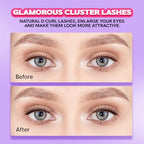 Natural Lash Clusters Kit 10-12mm with 6mm Bottom Lashes Wispy Lash Extension Kit 114Pcs C Curl Cluster Eyelash Extensions Superfine Band DIY Individual Cluster Lashes with Lash Bond and Remover