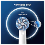 Oral-B Pro Sensitive Clean Electric Toothbrush Head, X-Shaped & Extra Soft Bristles for Gentle Brushing & Plaque Removal, Pack of 10 Toothbrush Heads, Suitable for Mailbox, White