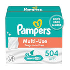Pampers Baby Wipes Multi-Use Fragrance Free 9X Pop-Top Packs 504 Count