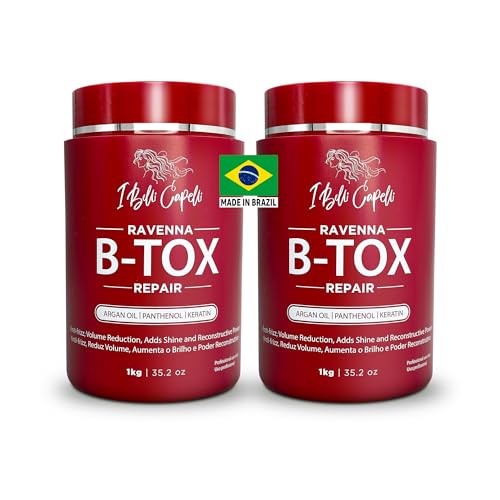 Ravenna Repair Hair B-tox -Cirugia Capilar para el Cabello, Formaldehyde-Free- B-tox Capilar Para El Cabello, Long Lasting Anti-Frizz, Smoothing, B-tox Hair Treatment 35.2 oz, 2 Pack