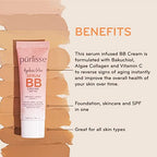 pūrlisse Ageless Glow Serum BB Cream SPF 40 : Clean & Cruelty-Free, Full & Flawless Coverage, Hydrates with Collagen | Medium 1.4oz