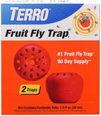 TERRO T2502 Ready-to-Use Indoor Fruit Fly Trap with Built in Window - 2 Traps + 90 day Lure Supply