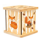 Wooden Piggy Bank for Kids and Adults, Personalized Gift Handmade in USA by BloomOwl, Custom Piggy Bank, Personalized Banks for Kids, Gifts for Baby Boys and Girls (Woodland Friends) (Woodland- Fox)