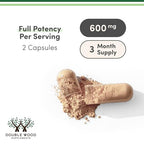 Fadogia Agrestis 600mg Per Serving (180 Capsules) Powerful Extract to Support Athletic Performance (Third Party Tested, Non-GMO, Vegan, Gluten Free) by Double Wood