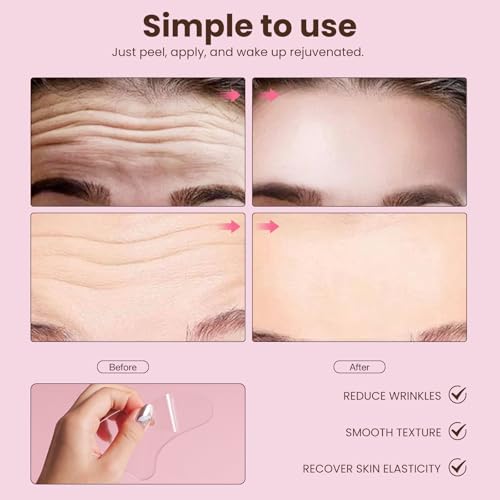 6 Pcs Forehead Wrinkles Patches Reusable, Anti Wrinkle Patch for Fine Lines, Silicone Face Tape for Wrinkle Reducer, Hypoallergenic Wrinkle Remover Mask, Facial Kit for Women Beauty Skincare