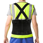 Work Back Brace - Back Support Belt for Lower Back Pain Relief, Heavy Lifting, Herniated Discs - Industrial Back Brace for Work With Shoulder Straps Fits Men and Women 5XL(53"-65")