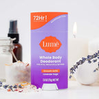 Lume Whole Body Deodorant And Soap - 2.6 Ounce Smooth Solid Stick With 72 Hour Odor Control (Pack of 2) and 5 Ounce Triple Milled Soap (Pack of 2) - Aluminum and Baking Soda Free (Lavender Sage)