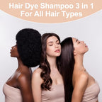 Dark Wine Red Hair Dye, Hair Dye Shampoo for Men and Women, Hair Color Shampoo for Home Use, Shampoo Para Canas, Hair Dye Shampoo 3 in 1, 16.9 Fl Oz (Dark Wine Red)