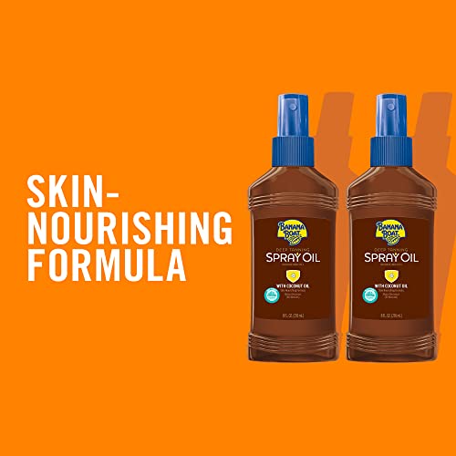 Banana Boat Deep Tanning Oil Pump Spray Sunscreen SPF 4 Twin Pack | Tanning Sunscreen Spray, Dark Tanning Oil, SPF Tanning Oil, Outdoor Tanning Oil SPF 4, Oxybenzone Free Sunscreen, 8oz each