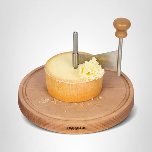 BOSKA Cheese Curler Amigo - The Original with 10-year Warranty - Cheese Wheel for i.a. Tete de Moine, Girolle & Chocolate - Cheese Shaver made of Stainless Steel