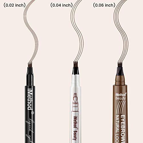 Eyebrow Pen - iMethod Upgrade Eyebrow TattooPen, Eyebrow Makeup, Long Lasting, Waterproof and Smudge-proof, Dark Grey