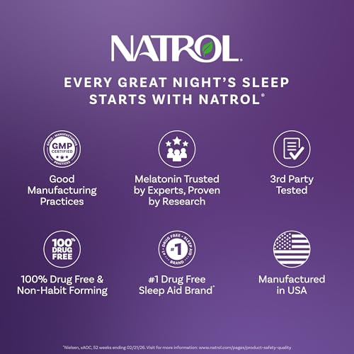 Natrol Sleep + Restore Calming Drink Mix with Magnesium Glycinate, Magnesium Sleep Aid, Melatonin-Free, Lemon Chamomile, 10 Stick Packs