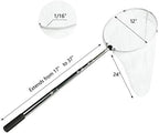 RESTCLOUD Insect and Butterfly Net with 12" Ring, 24" Net Depth, Strong Stainless Telescoping Handle Extends to 38 Inches
