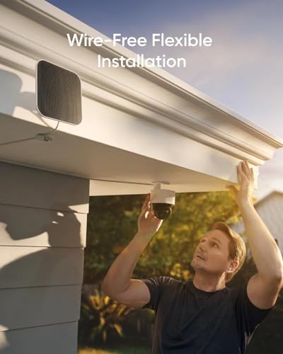 eufy Security SoloCam S340, Solar Security Camera, Wireless Outdoor Camera, 360 Degree Pan & Tilt Surveillance, No Blind Spots, 2.4 GHz Wi-Fi, No Monthly Fee, HomeBase S380 Compatible (Renewed)