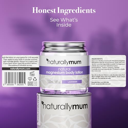Magnesium Body Lotion Bundle | Support for Sleep, Heart, Bone, Nerve, Gut and Muscle Health | Topical Cream Safe for Kids | Lavender & Unscented | 2 x 4 fl oz