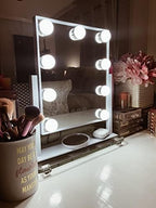 Vanity Mirror with Lights, Makeup Mirror with Lights,3 Color Lighting Modes Detachable 10X Magnification Mirror Touch Control,360°Rotation, White.