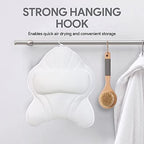 Extra Thick Large Bath Pillow with Neck,Back,Head Support for Bathtub, Spa, Soaking White(19''x15'')