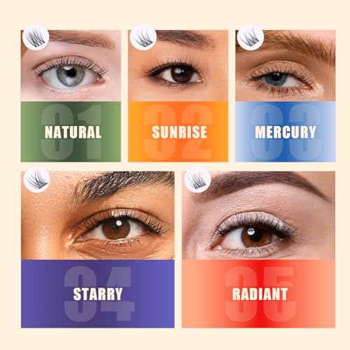 Upgraded,10mm Lash Clusters Wispy D Curl with No Plastic Feel,Natural Cluster Eyelash Extensions,Ultra-Soft Individual Lashes with Thin Band,long-lasting and New Comfort -Sunrise Style[Ehszm Beauty]