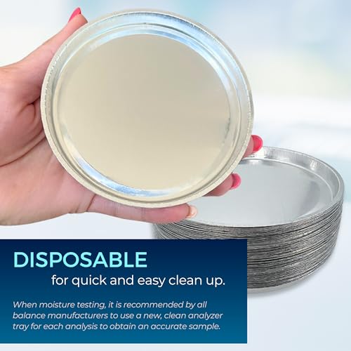Aluminum Sample Pans for Moisture Analyzer (50 Pack) 90mm Round Lab Trays, Disposable Weighing Dishes, Foil Pan, Weight Scale Tray, Laboratory Balance Dish Plate, Moisture Tester Supplies - Pure Ponta