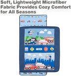 EVERYDAY KIDS Toddler Nap Mat with Removable Pillow -Fire Police Rescue- Carry Handle Fastening Straps Closure, Rollup Design, Soft Microfiber for Preschool, Daycare, Sleeping Bag -Ages 2-6 years