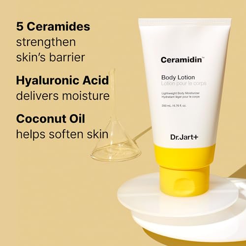 Dr.Jart+ Ceramidin Body Lotion Moisturizer for Dry Skin with Ceramides | Korean Skin Care, 6.76 Fl Oz