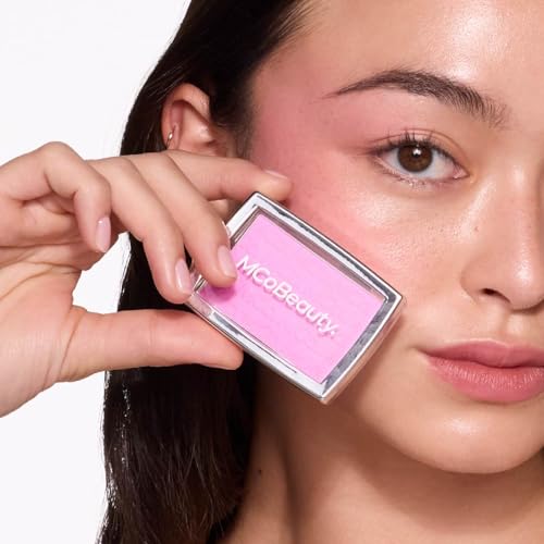 MCoBeauty Glow Up pH Powder Blush - Peach Pop, Customizable Matte Blush, Vegan, Cruelty Free Cosmetics