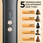 Hair Straightener Brush, Negative Ion Flat Iron & Straightening Comb 2 in 1 with Convenient Comb, Fast Heating, Anti-Scalding, 30s Fast Heating, 5 Temp Settings 284℉ - 392℉ (Gray)