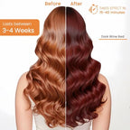 Hair Dye Shampoo 3-in-1 Champu Para Canas Mujer, Instant Dark Wine Red Herbal Hair Color Treated Shampoo, Burgundy Long Lasting Easy to Use for Women Men, 500ml