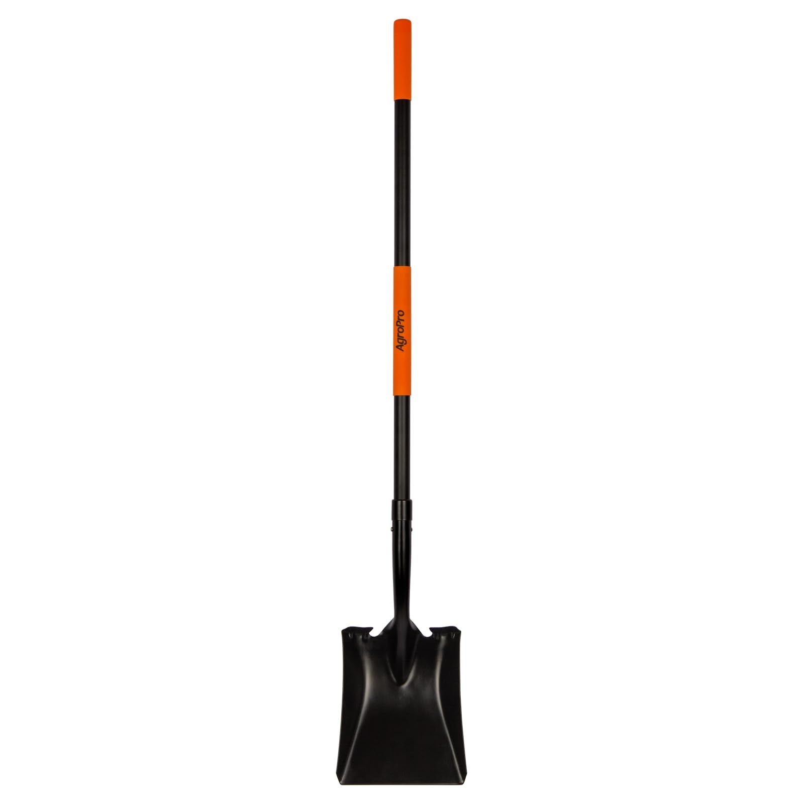 AgroPro Square Shovel for Digging, Heavy Duty Metal Shovel with Long Fiberglass Handle, 58-Inch Flat Garden Shovel for Transfer Soil, Sand, Gravel, Landscaping