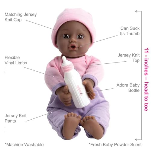 Adora Black Baby Doll Girl, 11 inch Sweet Baby Unicorn, Machine Washable (Amazon Exclusive) 1+
