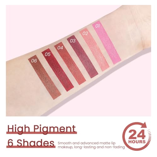 3 Pcs Nude Lipstick Matte Sets,Light to Dark Velvet Lipstick for Women Long Lasting Waterproof 24 Hours Lip Stick Lip Stain Makeup Gift Sets,labiales mate 24 horas originales