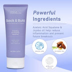 Butt Acne Clearing Treatment, Maximum Strength Body Cream for Back, Buttocks, Thigh & Chest Acne Removal, Skin Clearing Lotion for Men & Women, Foaming Cleanser for Bacne & Cystic Acne