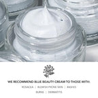 Pretty farm girl Blue Beauty Tallow Face Cream - Ultra-Hydrating & Rejuvenating - Blue Tansy Flower Oil Scent - Handmade - All Skin Types - For Around the Eyes, Neck, and Lips