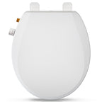 Clirass Round Bidet Toilet Seat with Quiet-Close, Non-Electric Bidet Mode with Dual Nozzles, Fit Round Toilet Seat, Adjustable Water Pressure with Brass inlet (Round)