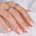 Almond Press On Nails Medium - BTArtbox Soft Gel Ombre Fake Nails with Nail Glue, Semi-Transparent Reusable Glue On Nails in 16 Sizes - 30PCS Stick On Nails Kit, Vanilla Cream Almond