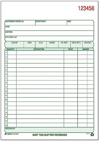 Adams Recycled All Purpose Sales Order Book, 2-Part Carbonless, White/Canary, 5-9/16 x 8-7/16 Inches, 50 Sets (RDC5805)