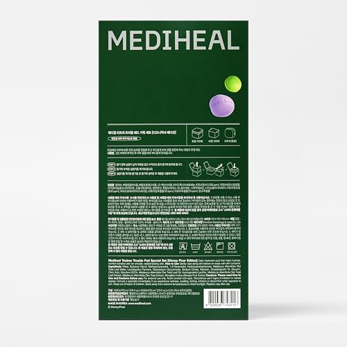 MEDIHEAL Madecassoside Toner Pads [Disney Pixar Edition]-Centella Asiatica to Improve Uneven Skin Tone - Vegan Face Gauze Pads, Full size 100 Pads + Refill 100 Pads (Teatree, 200 pads)